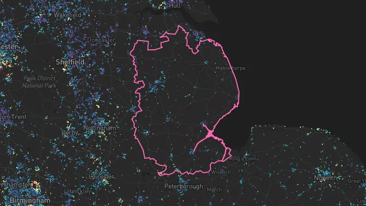 House price heatmap showing property values across Lincolnshire