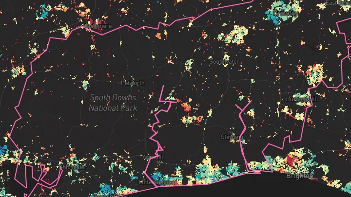 House price heatmap showing property values across West Sussex