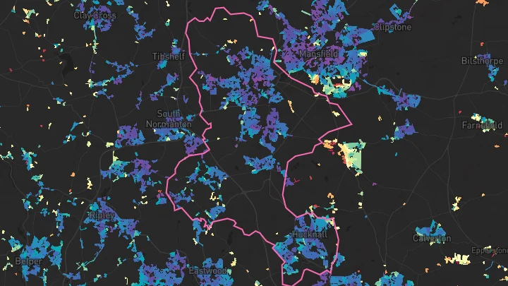 House price heatmap showing property values across Ashfield