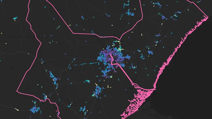 House price heatmap showing property values across Boston