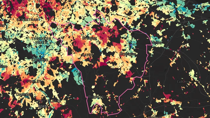 House price heatmap showing property values across Bromley