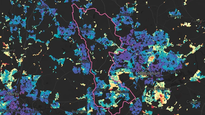 House price heatmap showing property values across Broxtowe