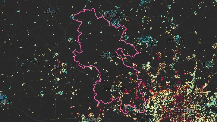 House price heatmap showing property values across Buckinghamshire