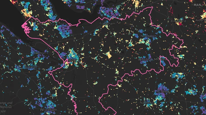 House price heatmap showing property values across Cheshire West and Chester