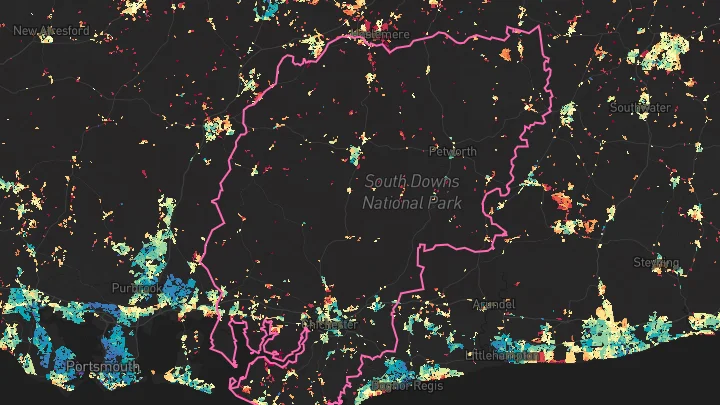 House price heatmap showing property values across Chichester