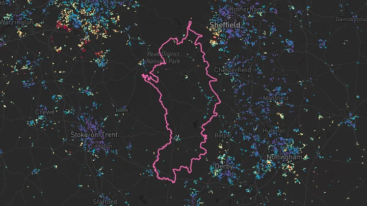 House price heatmap showing property values across Derbyshire Dales