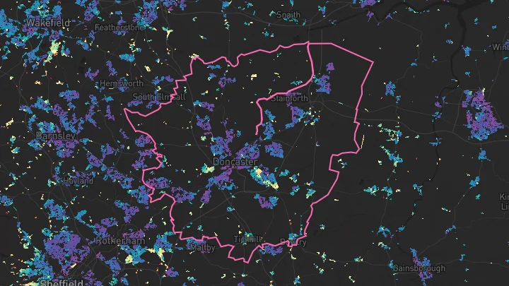 House price heatmap showing property values across Doncaster