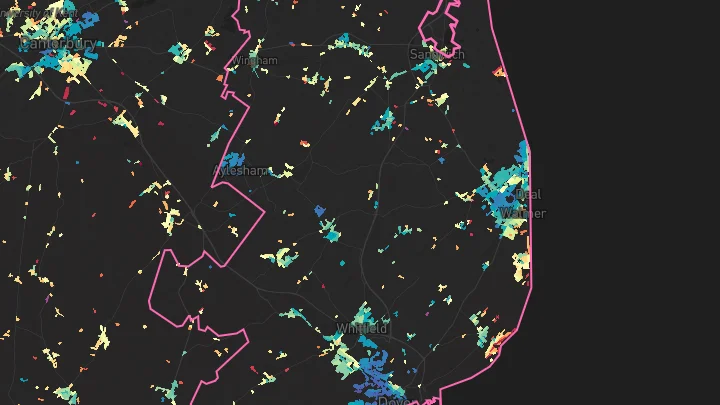 House price heatmap showing property values across Dover