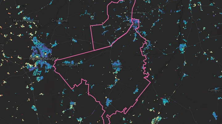 House price heatmap showing property values across Fenland