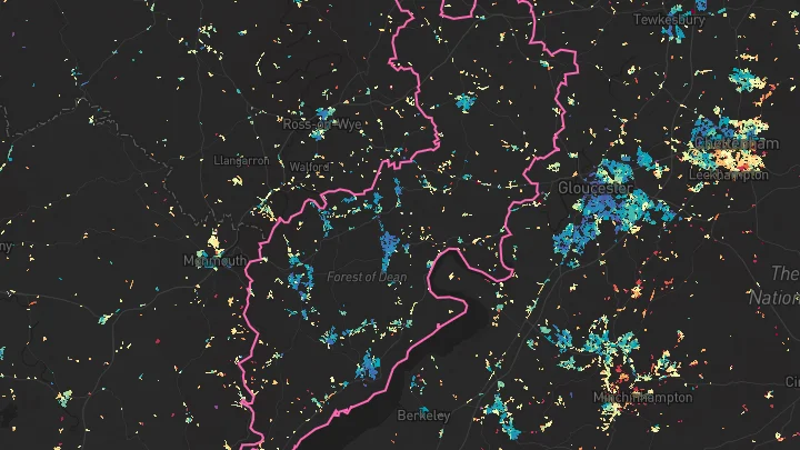 House price heatmap showing property values across Forest of Dean