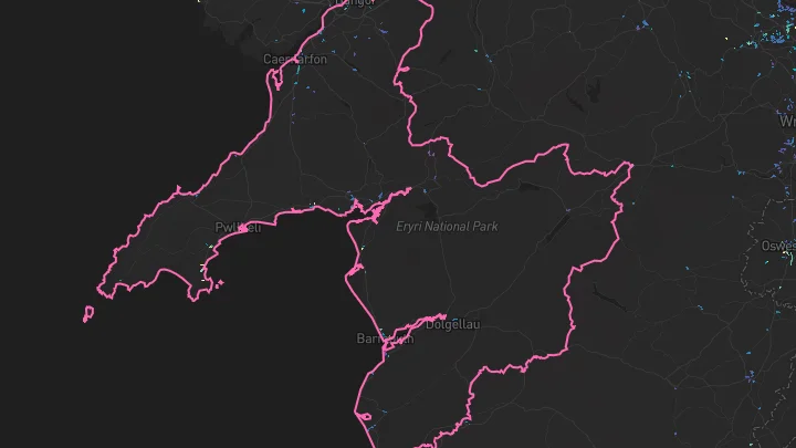 House price heatmap showing property values across Gwynedd