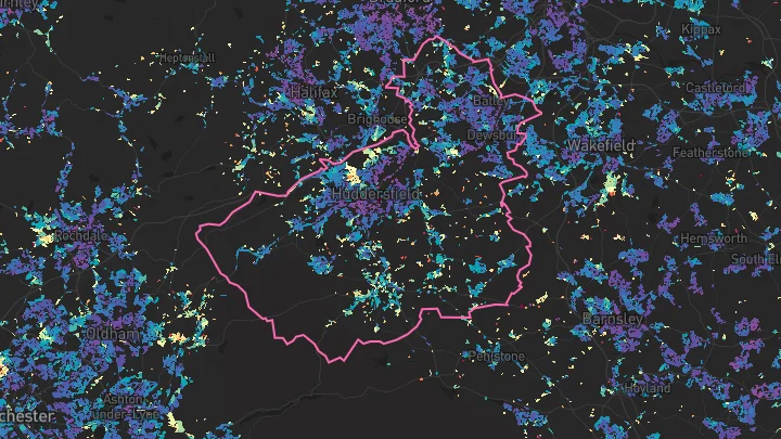 House price heatmap showing property values across Kirklees
