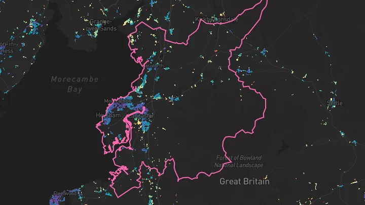 House price heatmap showing property values across Lancaster