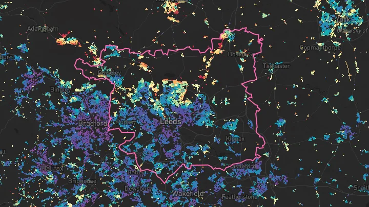 House price heatmap showing property values across Leeds