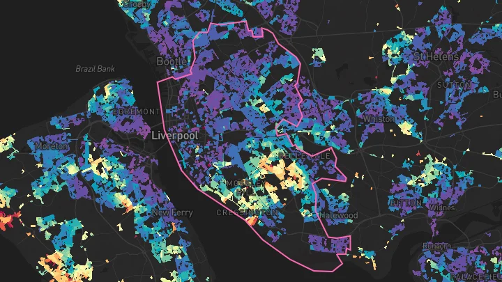 House price heatmap showing property values across Liverpool