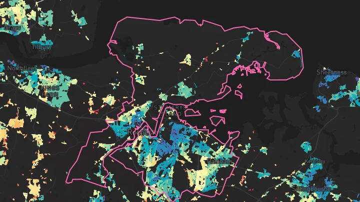 House price heatmap showing property values across Medway