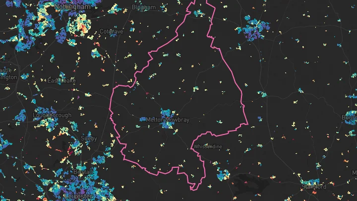 House price heatmap showing property values across Melton
