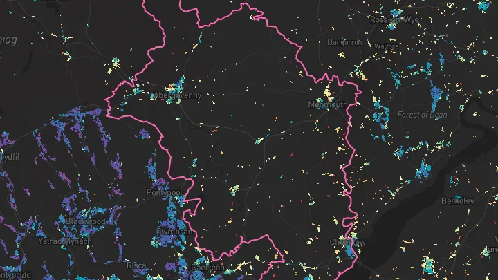 House price heatmap showing property values across Monmouthshire