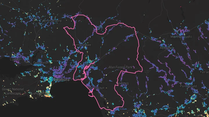 House price heatmap showing property values across Neath Port Talbot