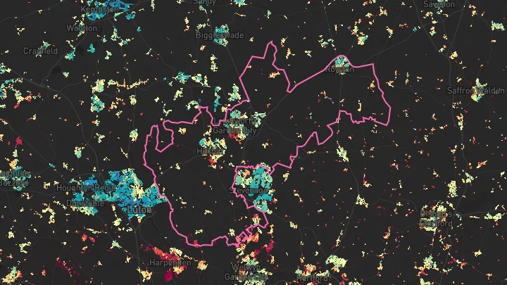 House price heatmap showing property values across North Hertfordshire