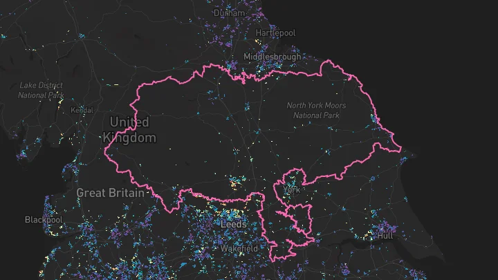 House price heatmap showing property values across North Yorkshire