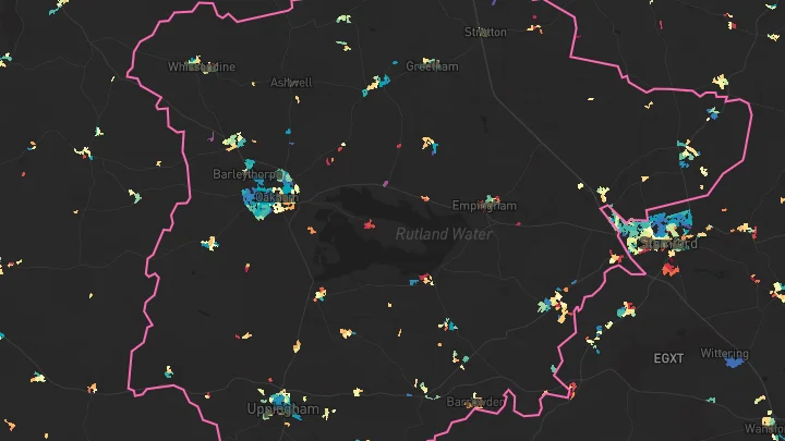 House price heatmap showing property values across Rutland