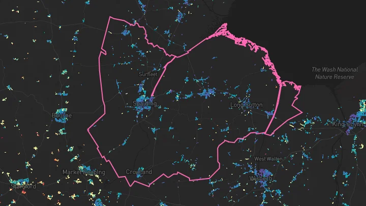 House price heatmap showing property values across South Holland
