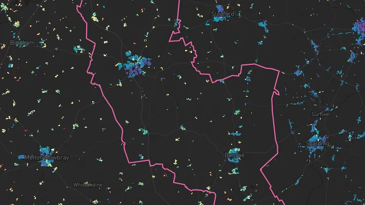 House price heatmap showing property values across South Kesteven