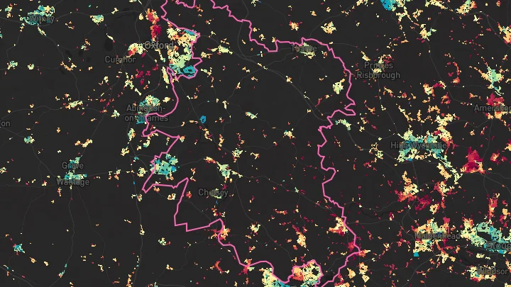 House price heatmap showing property values across South Oxfordshire