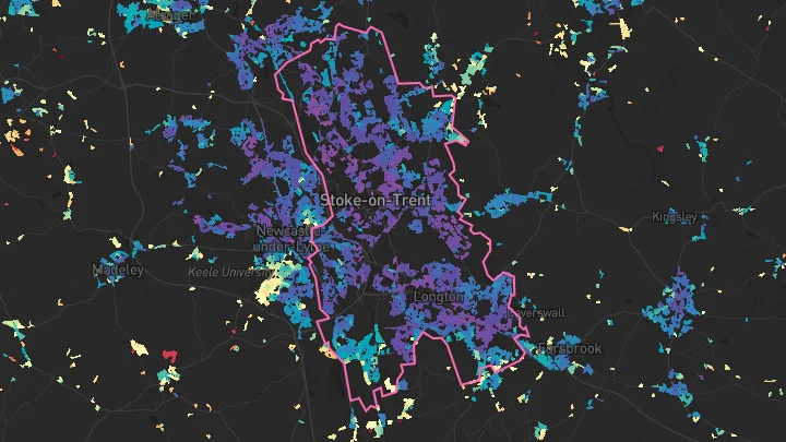 House price heatmap showing property values across Stoke-on-Trent