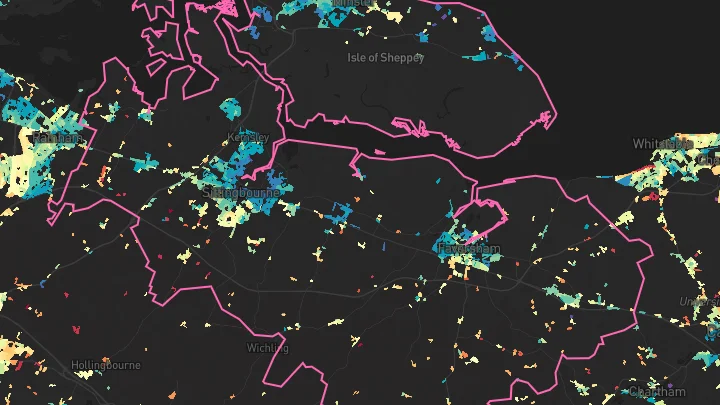 House price heatmap showing property values across Swale