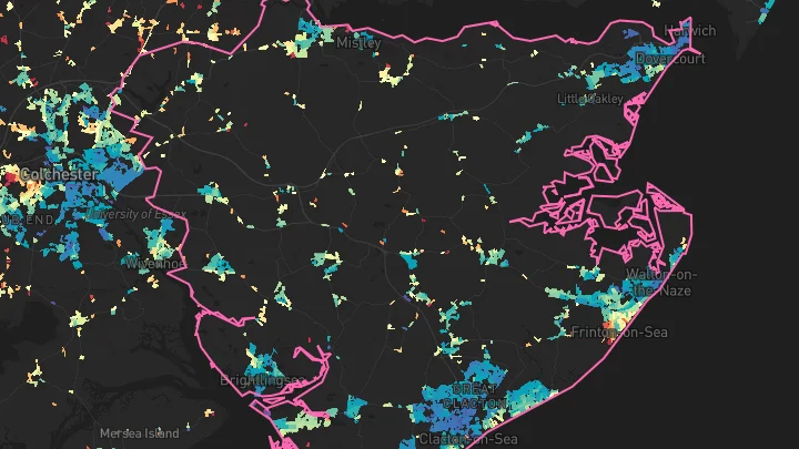 House price heatmap showing property values across Tendring