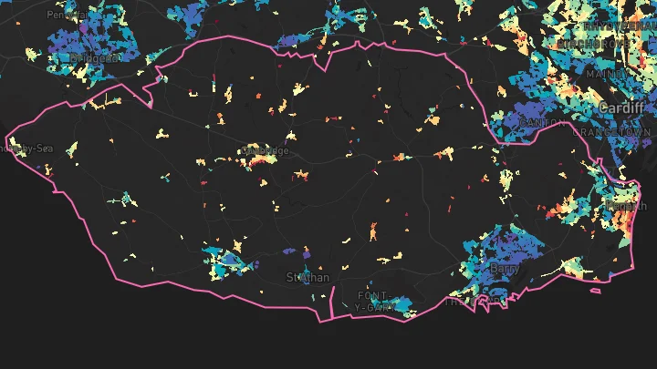 House price heatmap showing property values across Vale of Glamorgan