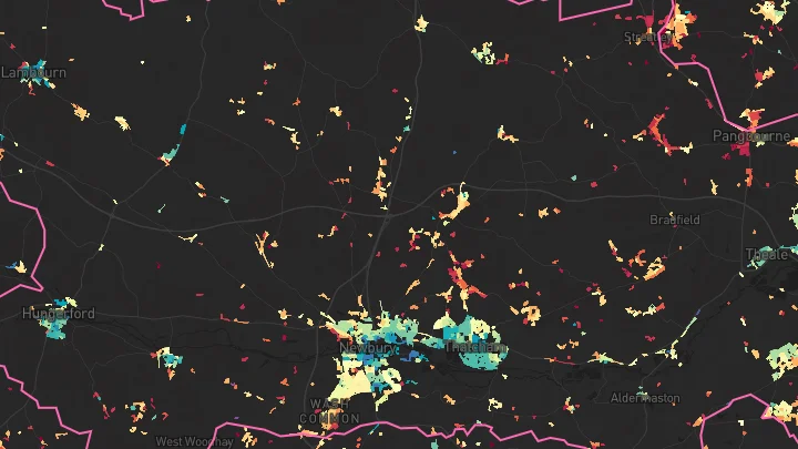House price heatmap showing property values across West Berkshire