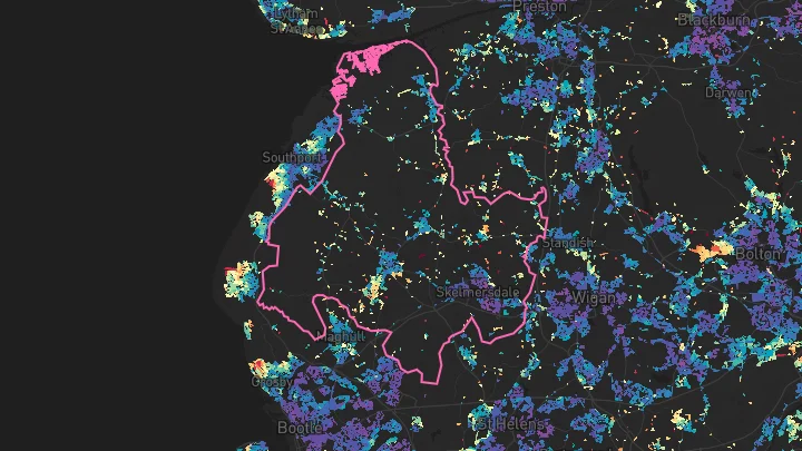 House price heatmap showing property values across West Lancashire