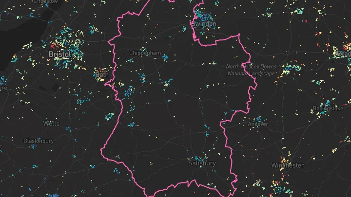 House price heatmap showing property values across Wiltshire