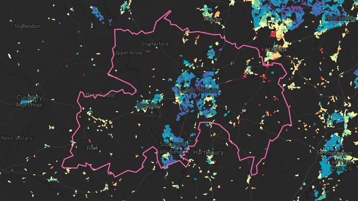 House price heatmap showing property values across Wyre Forest