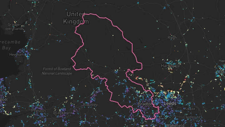 House price heatmap showing property values across Bradford
