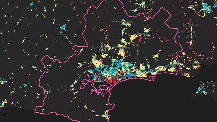 House price heatmap showing property values across Bournemouth