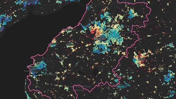House price heatmap showing property values across Bristol