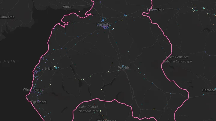 House price heatmap showing property values across Carlisle