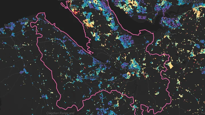 House price heatmap showing property values across Chester