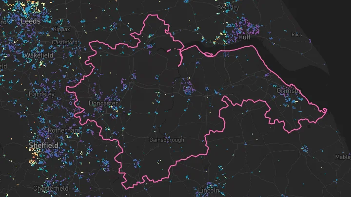 House price heatmap showing property values across Doncaster