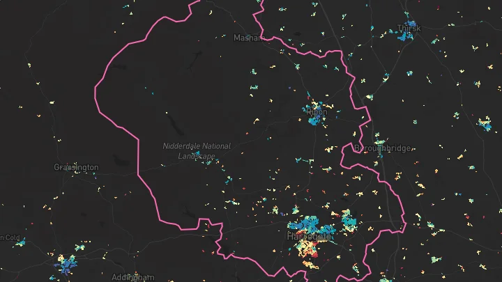 House price heatmap showing property values across Harrogate
