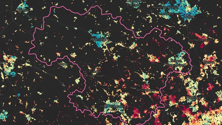 House price heatmap showing property values across Hemel Hempstead