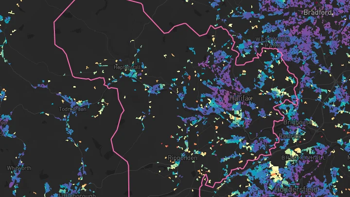 House price heatmap showing property values across Halifax