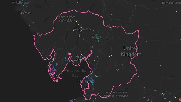 House price heatmap showing property values across Lancaster