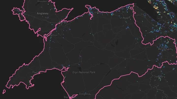 House price heatmap showing property values across Llandudno