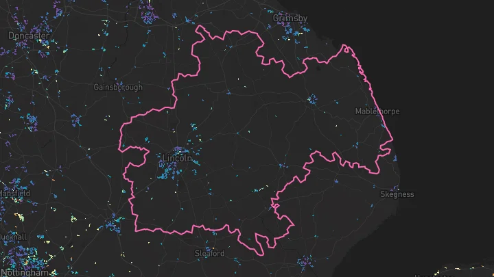 House price heatmap showing property values across Lincoln