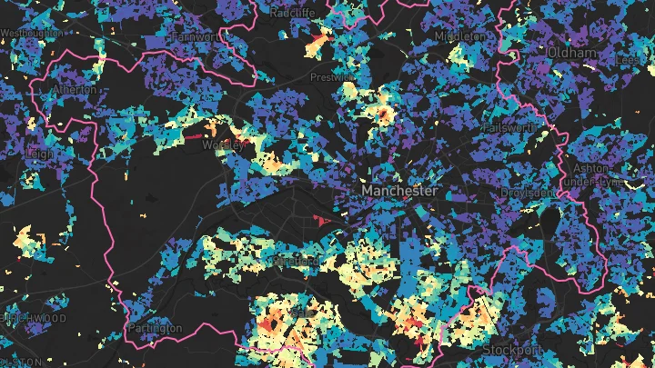 House price heatmap showing property values across Manchester
